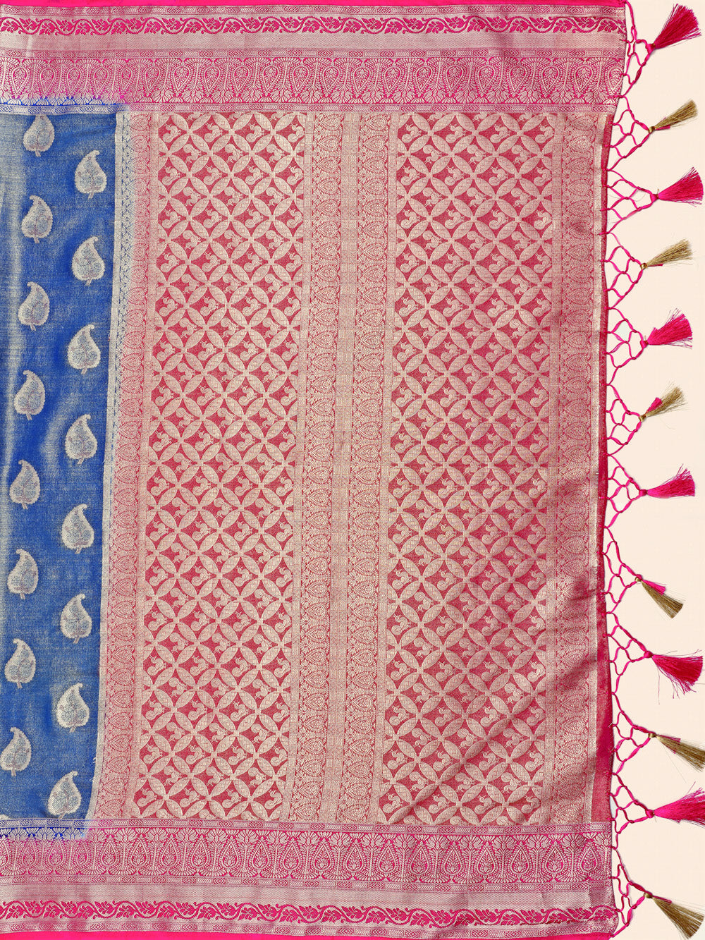 Mimosa Womens Art Silk Saree Kanjivaram Royal Blue Color