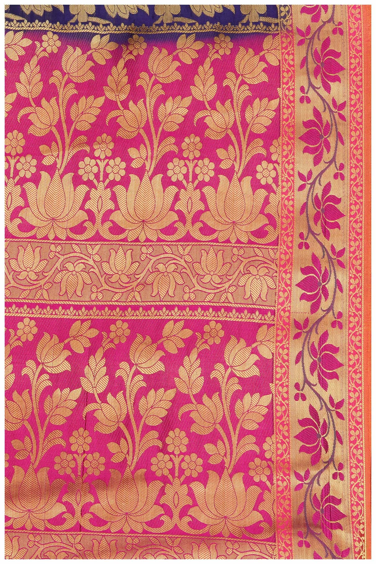 Mimosa Womens Art Silk Saree Kanjivaram Navy Blue Color