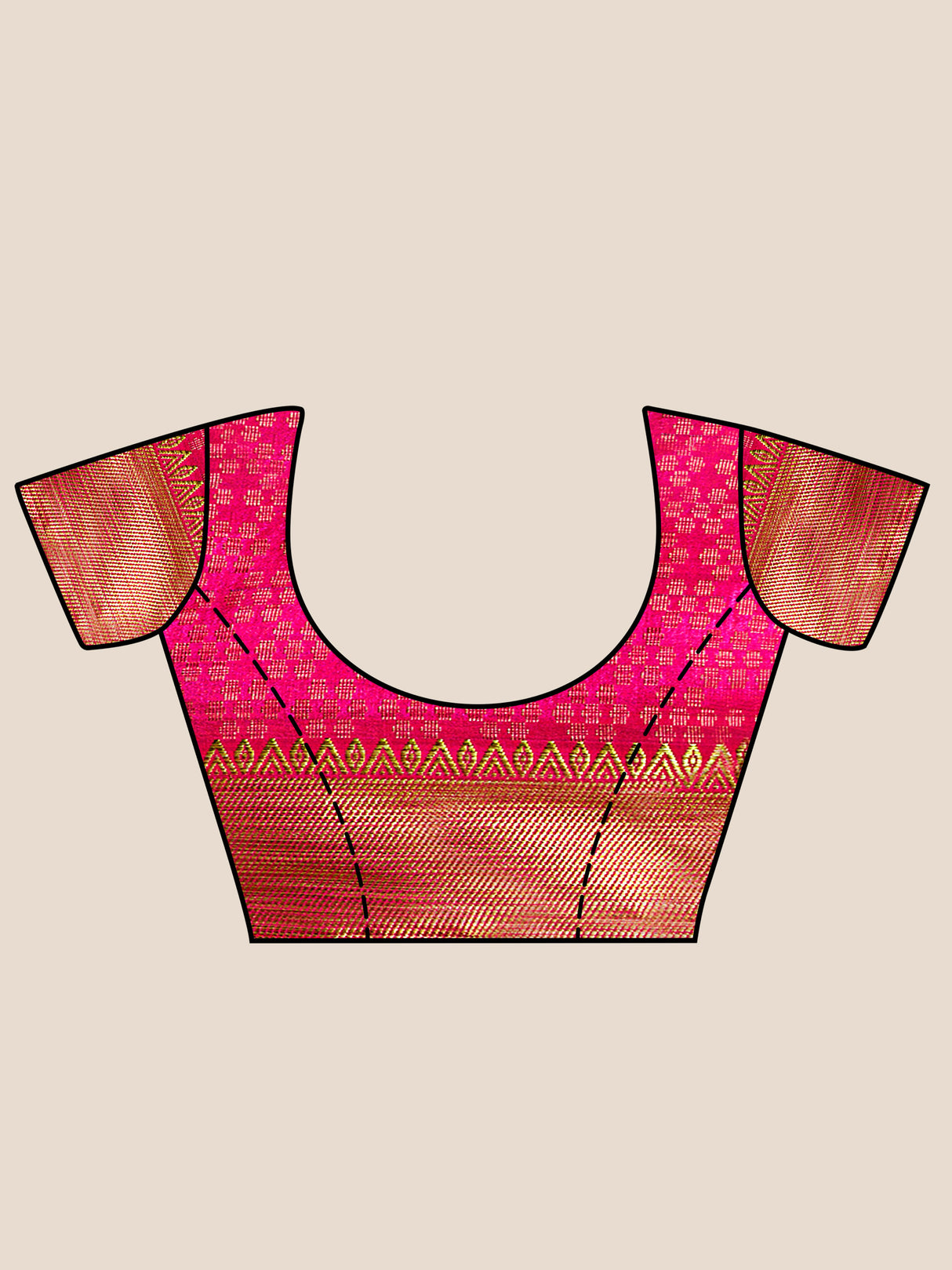 Mimosa Womens Art Silk Saree Kanjivaram style Strawberry Color