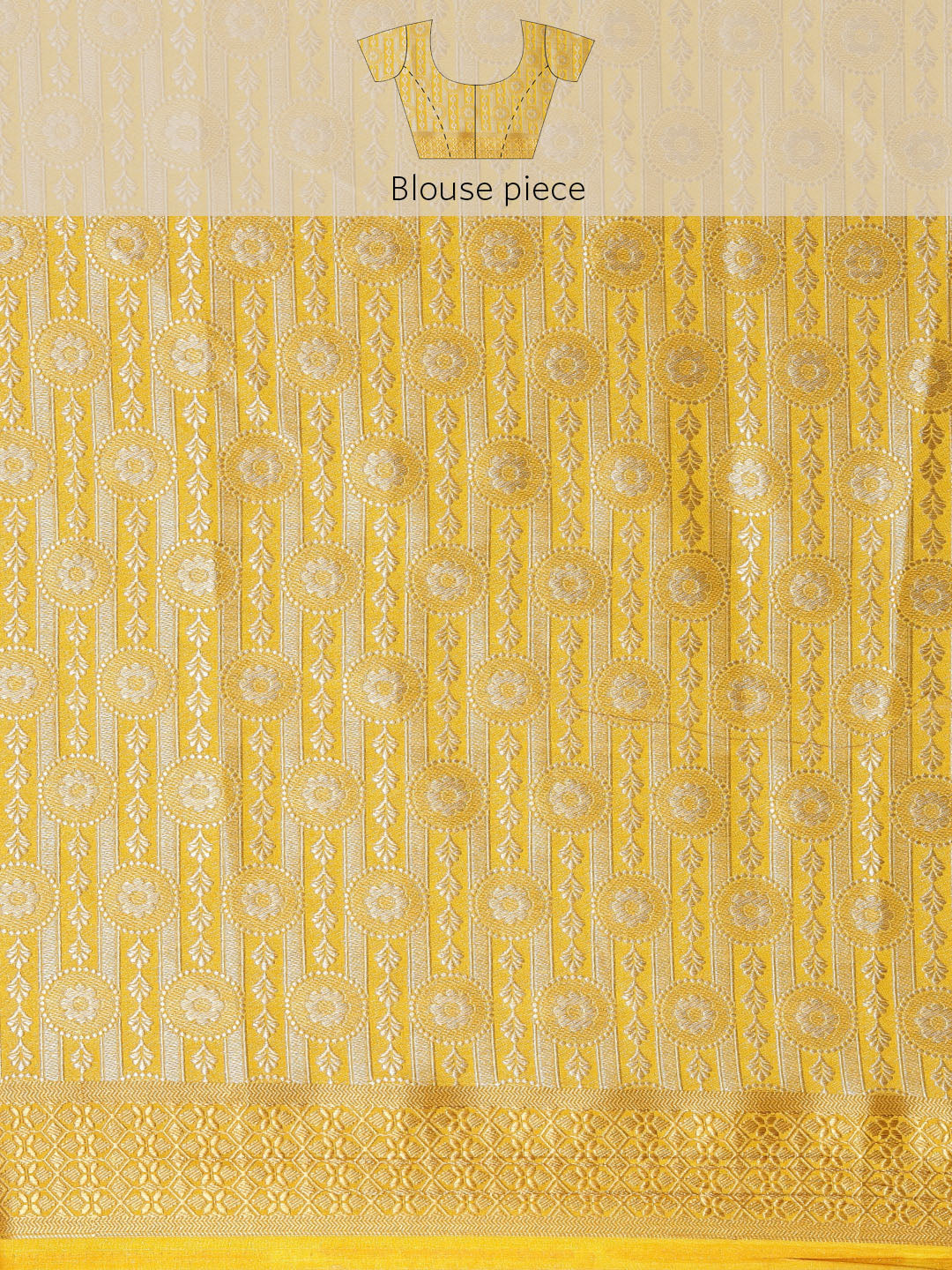 Mimosa Womens Art Silk Saree Kanjivaram Gold Color