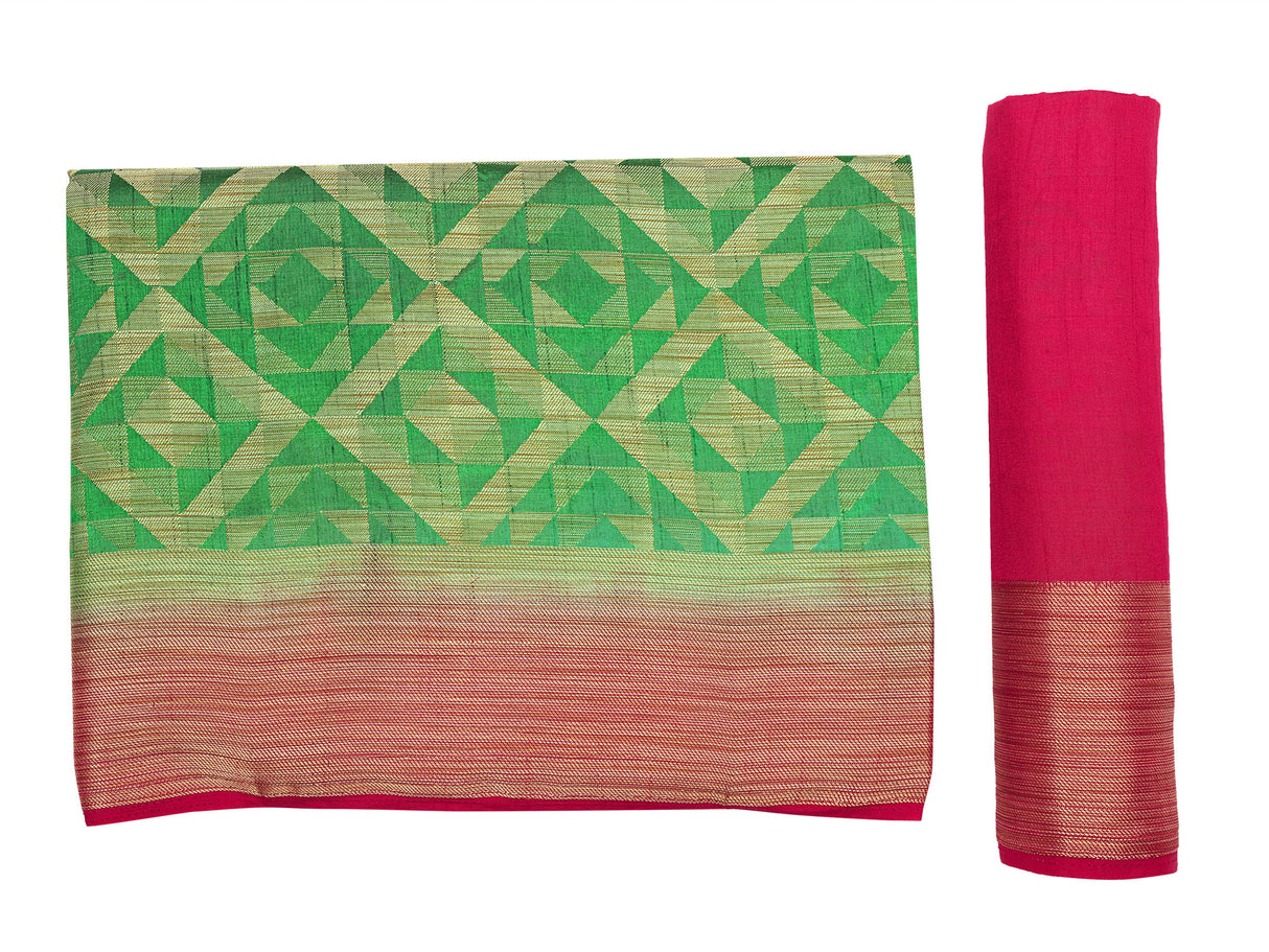 Mimosa Womens Art Silk Saree Kanjivaram Green Color
