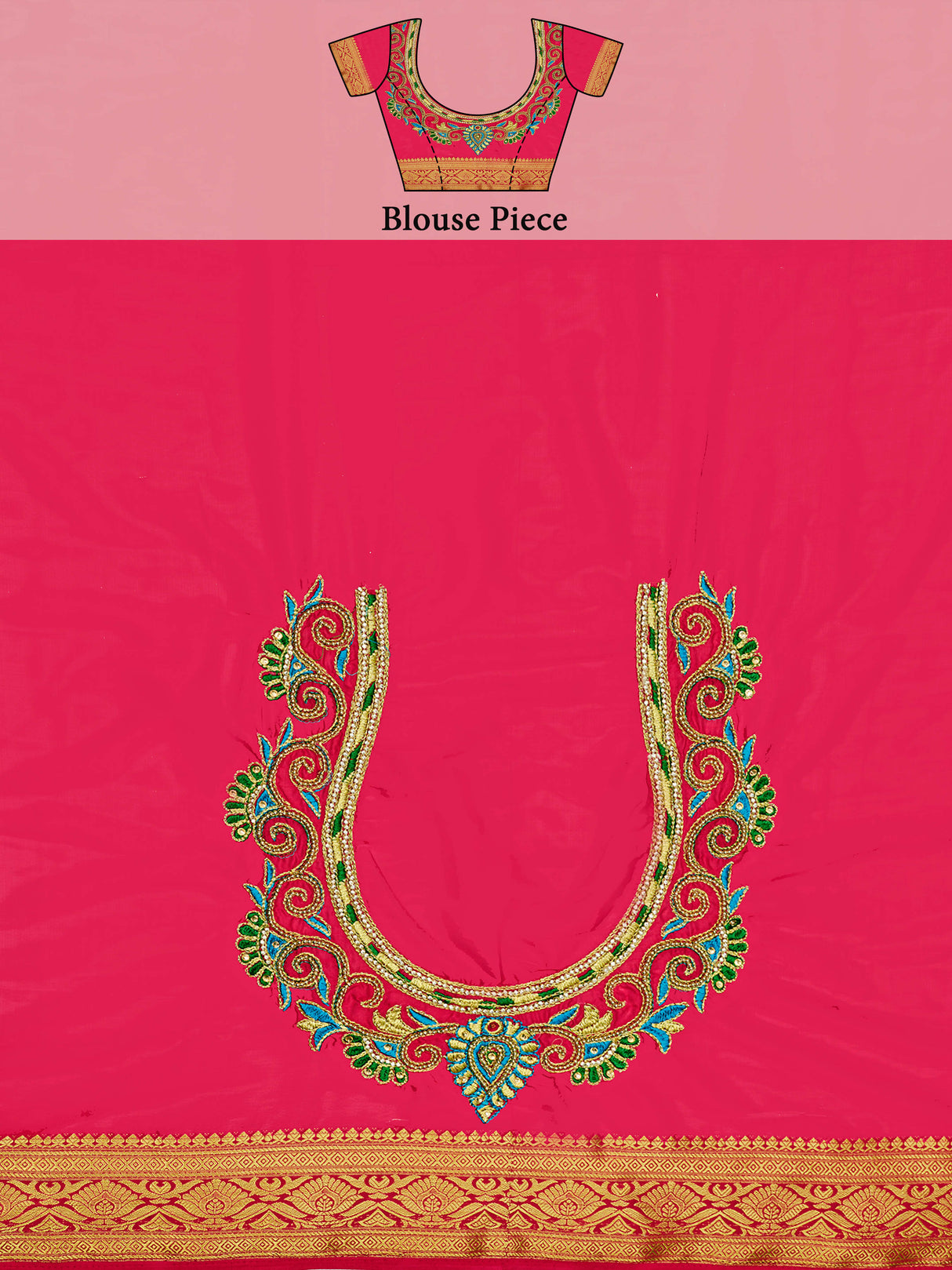 Mimosa Womens Crepe Saree Mysore Silk BGreen Color