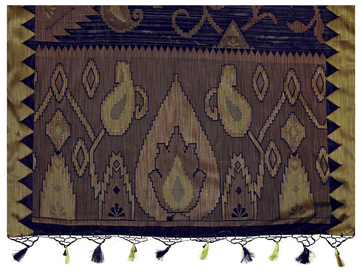 Mimosa Womens Art Silk Saree Kanjivaram Black Color