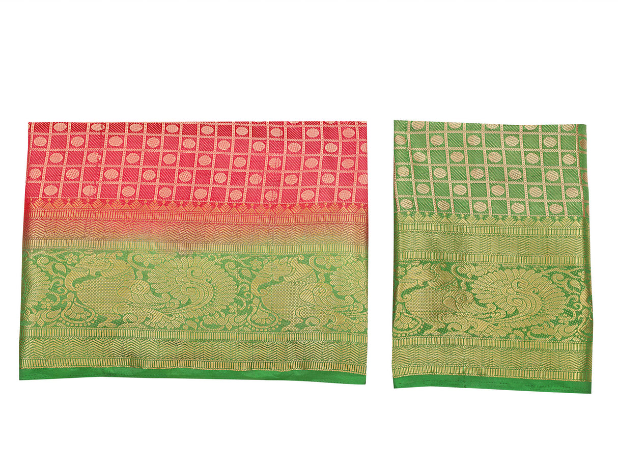 Mimosa Womens Art Silk Saree Kanjivaram Red Color