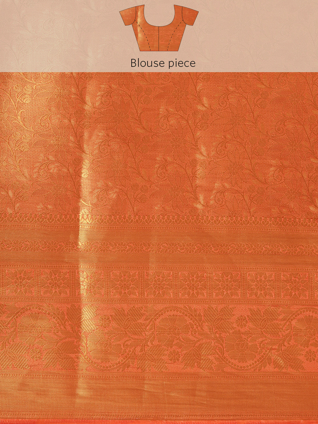 Mimosa Womens Art Silk Saree Kanjivaram Orange Color