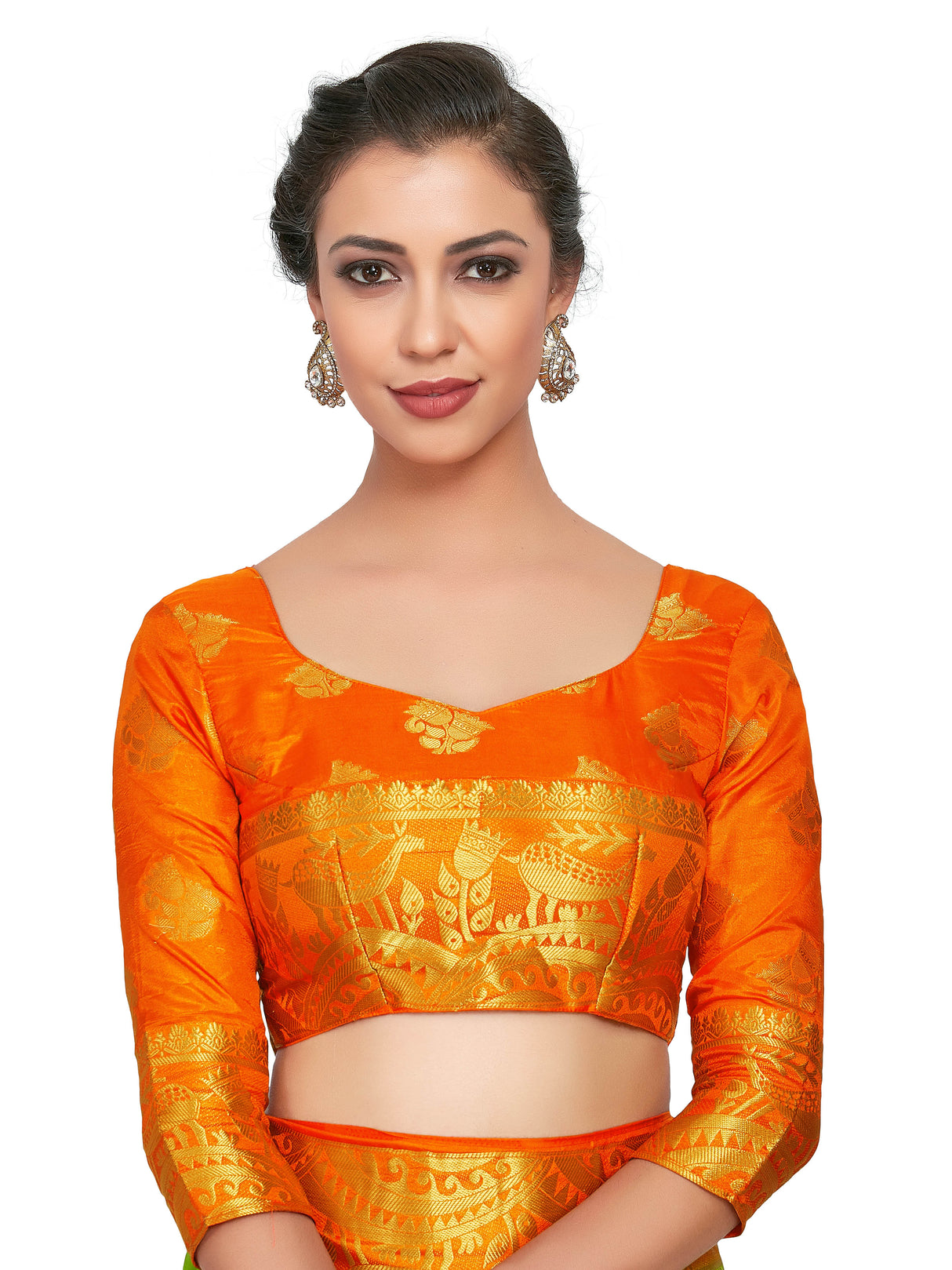 Mimosa Womens Art Silk Saree Kanjivaram Liril Color