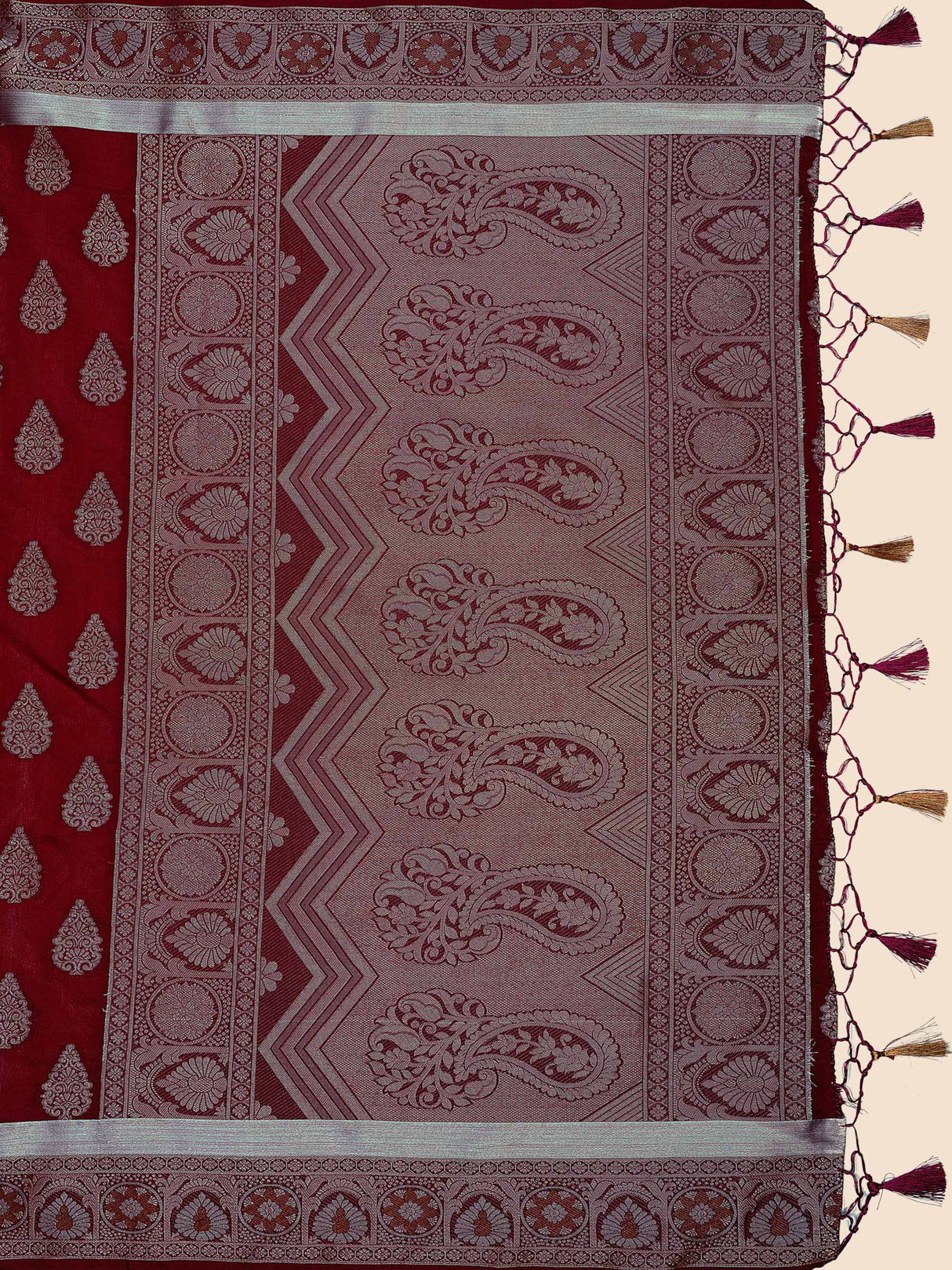 Mimosa Womens Art Silk Saree Kanjivaram Maroon Color