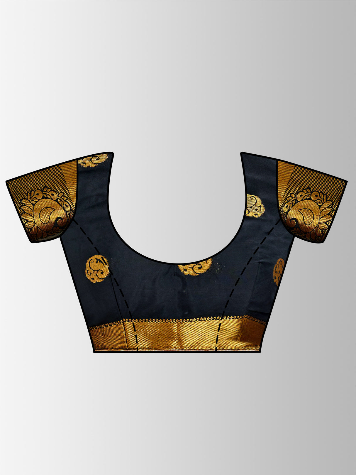 Mimosa Womens Crepe Saree Mysore Silk Black Color