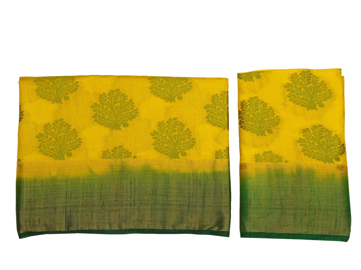 Mimosa Womens Art Silk Saree Kanjivaram Gold Color