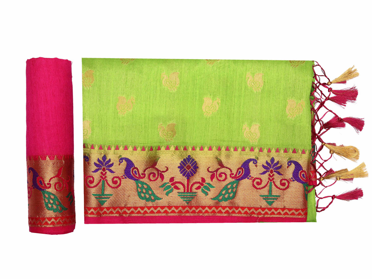 Mimosa Womens Art Silk Saree Kanjivaram Liril Color