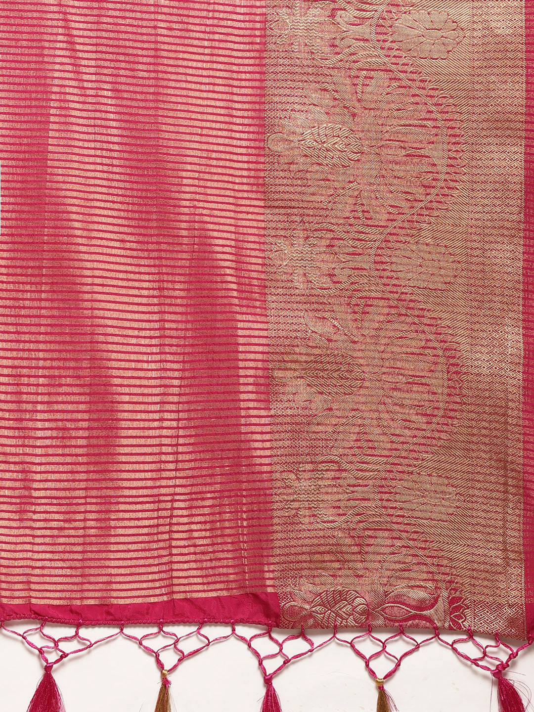 Mimosa Womens Art Silk Saree Kanjivaram Gold Color