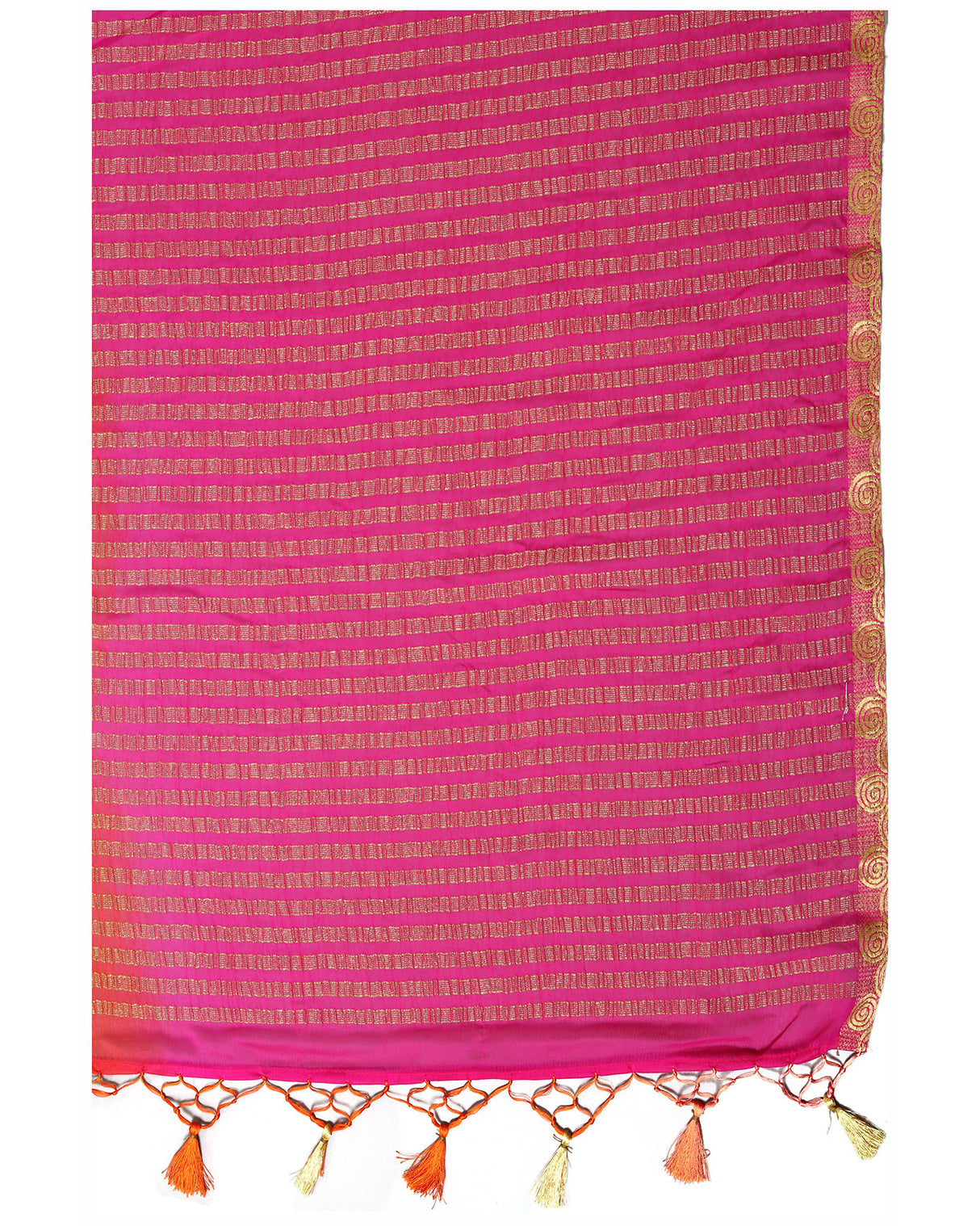 Mimosa Womens Chiffon Saree Kanjivaram Orange Color