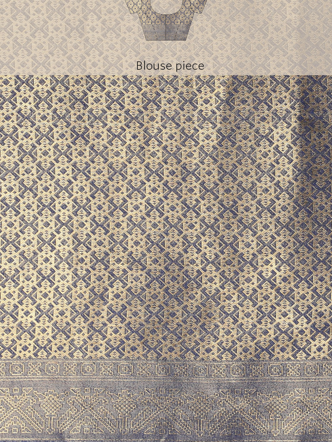 Mimosa Womens Crepe Saree Mysore Silk Navy Blue Color