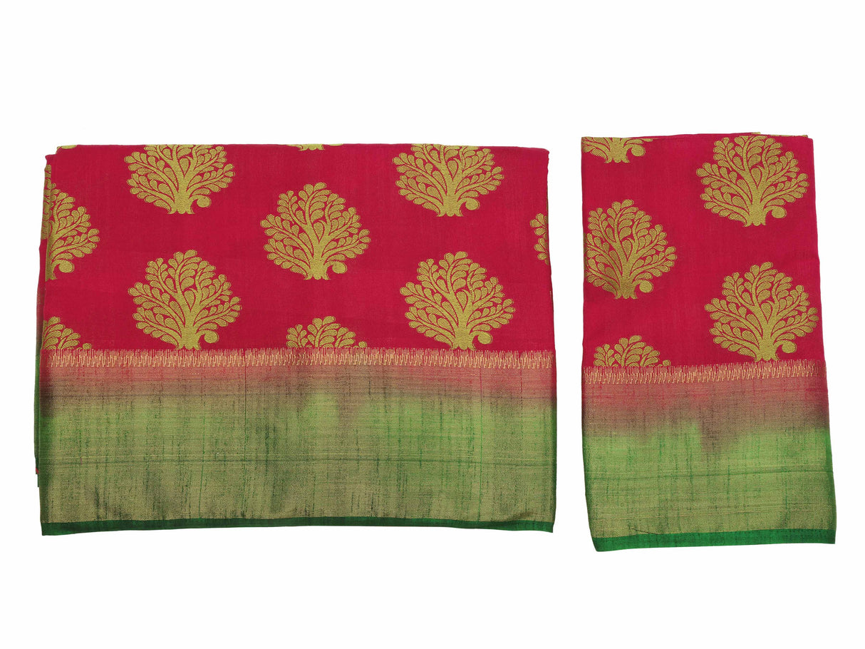Mimosa Womens Art Silk Saree Kanjivaram Red Color