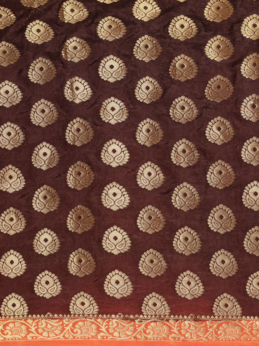 Mimosa Womens Art Silk Saree Kanjivaram Chocolate Color