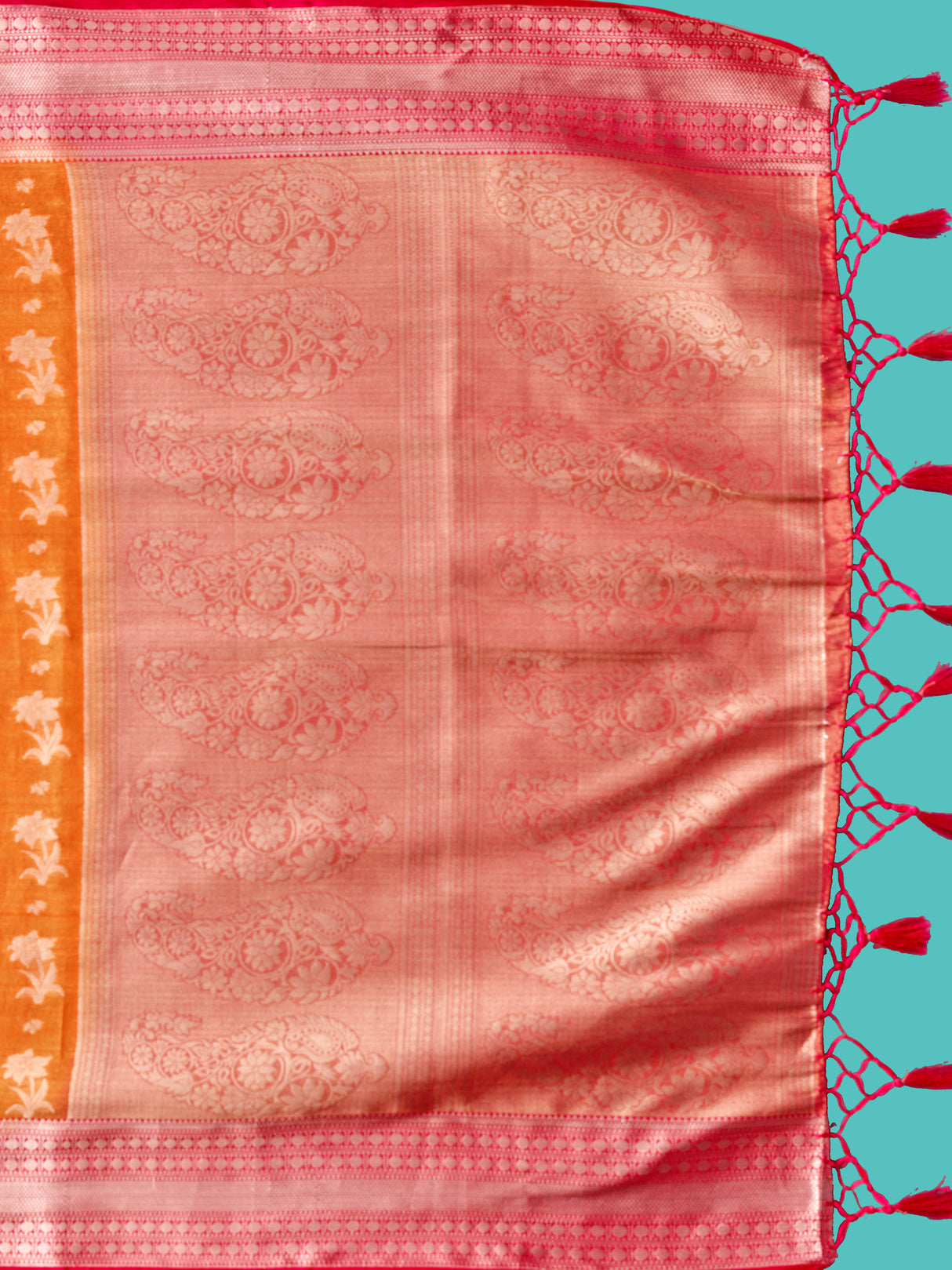 Mimosa Women's Woven Design Kanjivaram Style Art Silk Saree With Blouse Piece : SA0000376ORFREE