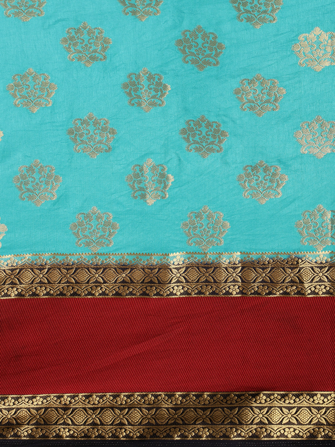 Mimosa Womens Art Silk Saree Kanjivaram Saffire Color