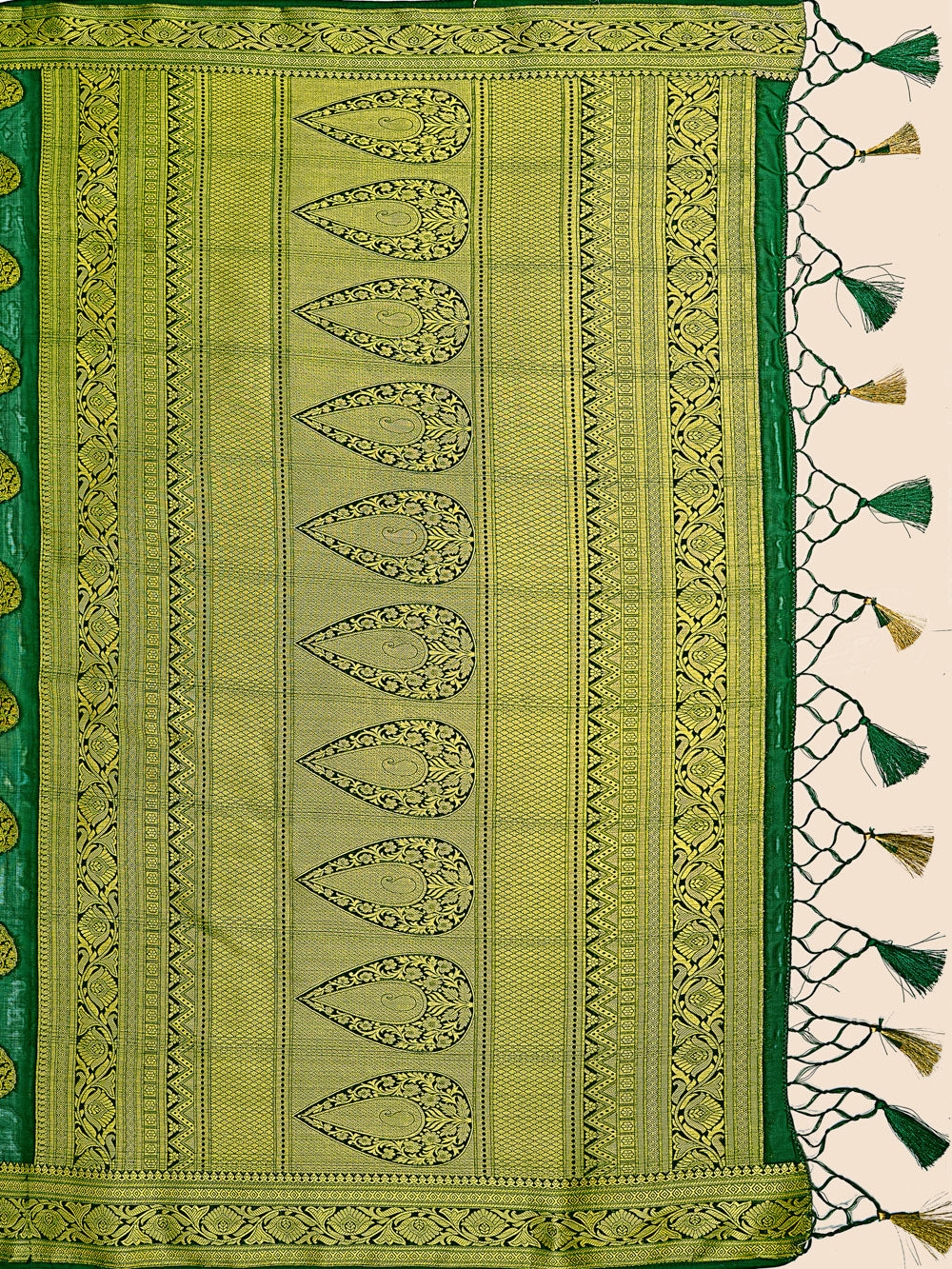 Mimosa Womens Crepe Saree Mysore Silk BGreen Color