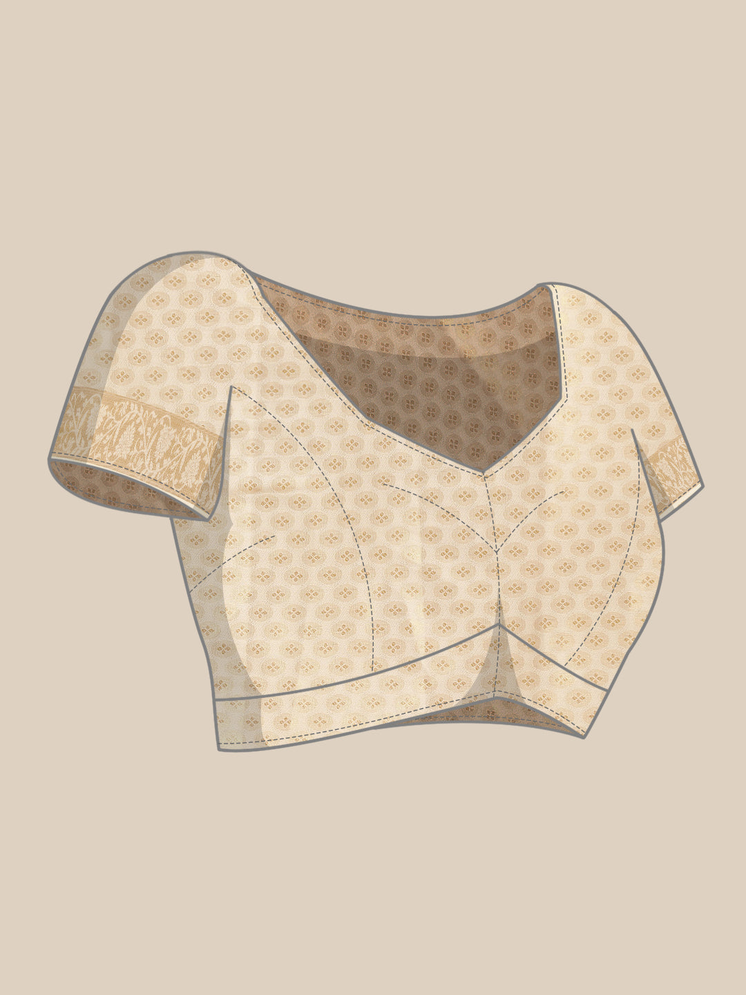 Mimosa Womens Crepe Saree Mysore Silk Halfwhite Color