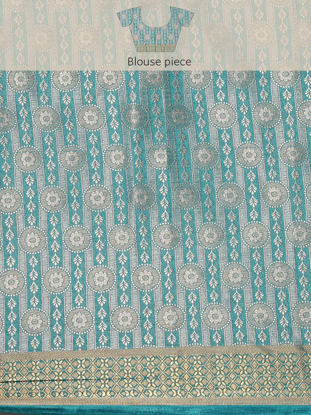 Mimosa Womens Art Silk Saree Kanjivaram Saffire Color