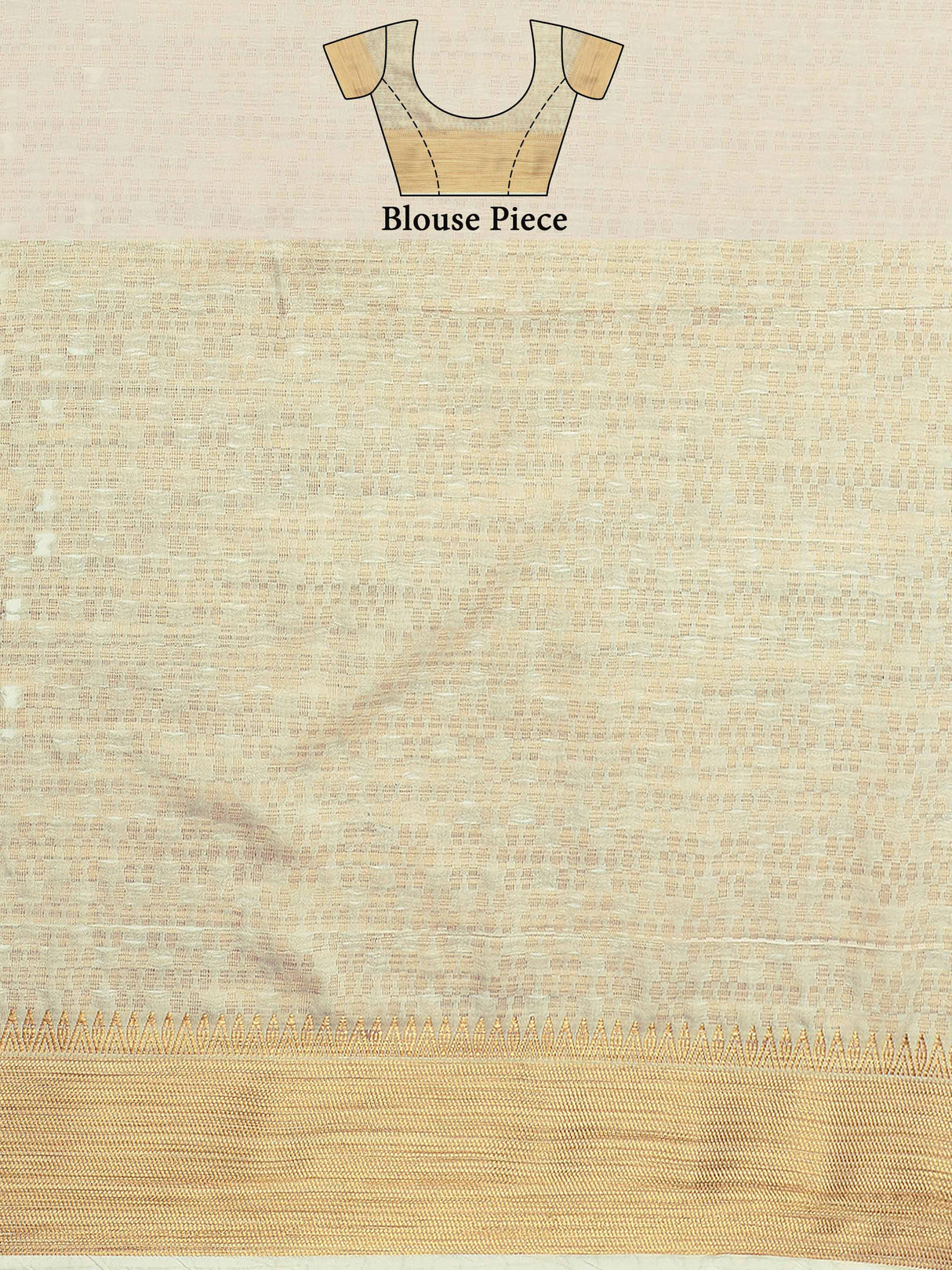 Mimosa Womens Art Silk Saree Kanjivaram style Cream Color