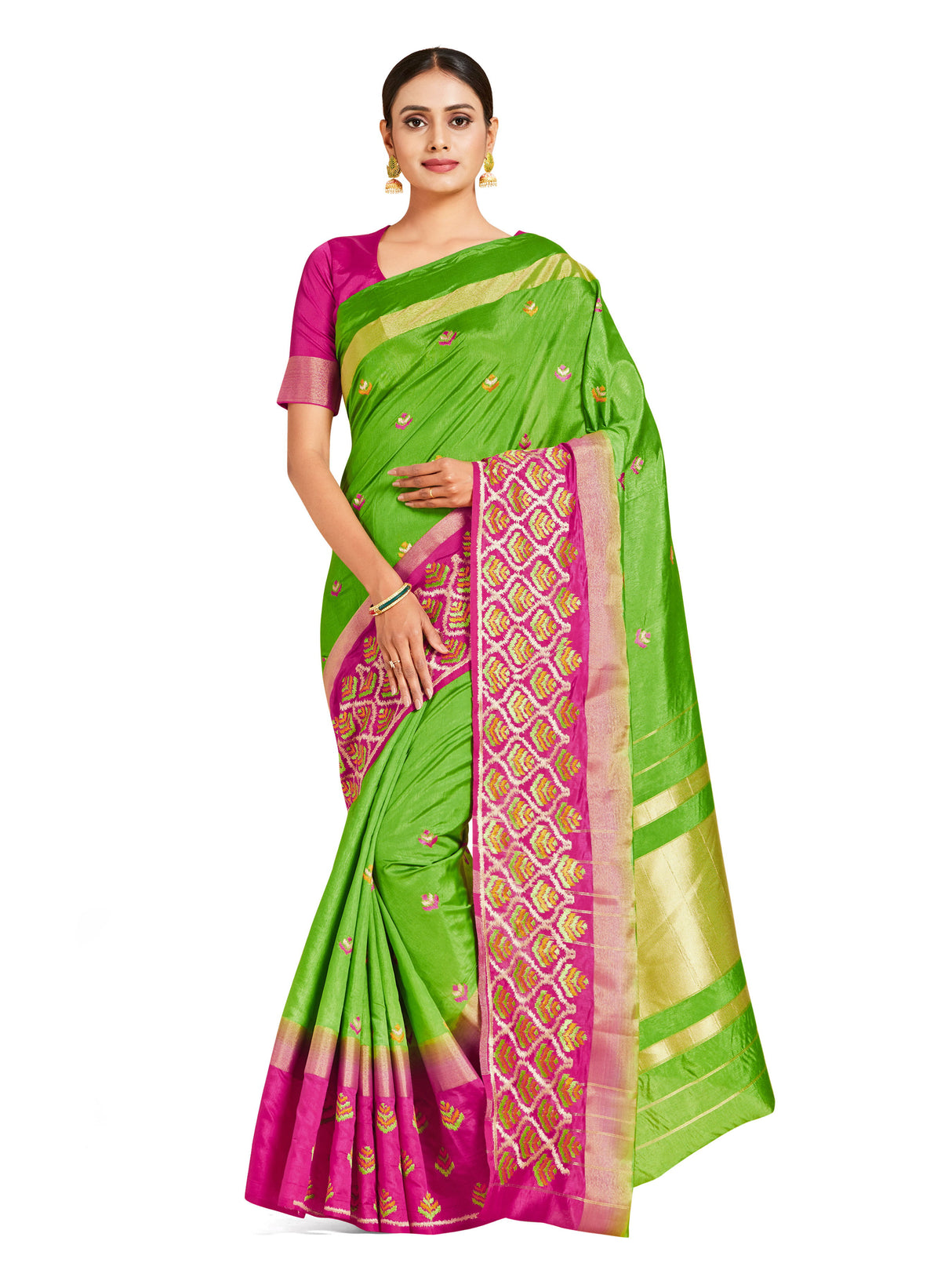 Mimosa Womens Art Silk Saree Kanjivaram Liril Color