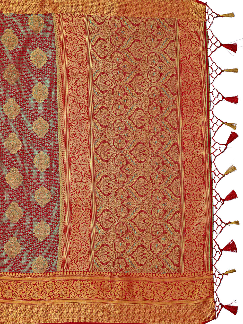 Mimosa Womens Art Silk Saree Kanjivaram Strawberry Color