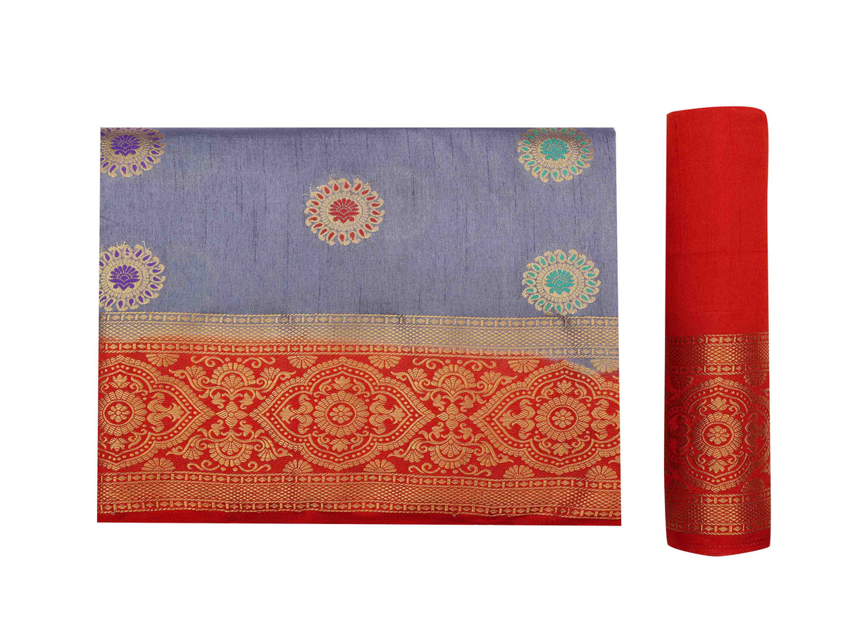 Mimosa Womens Art Silk Saree Dharmavaram Grey Color