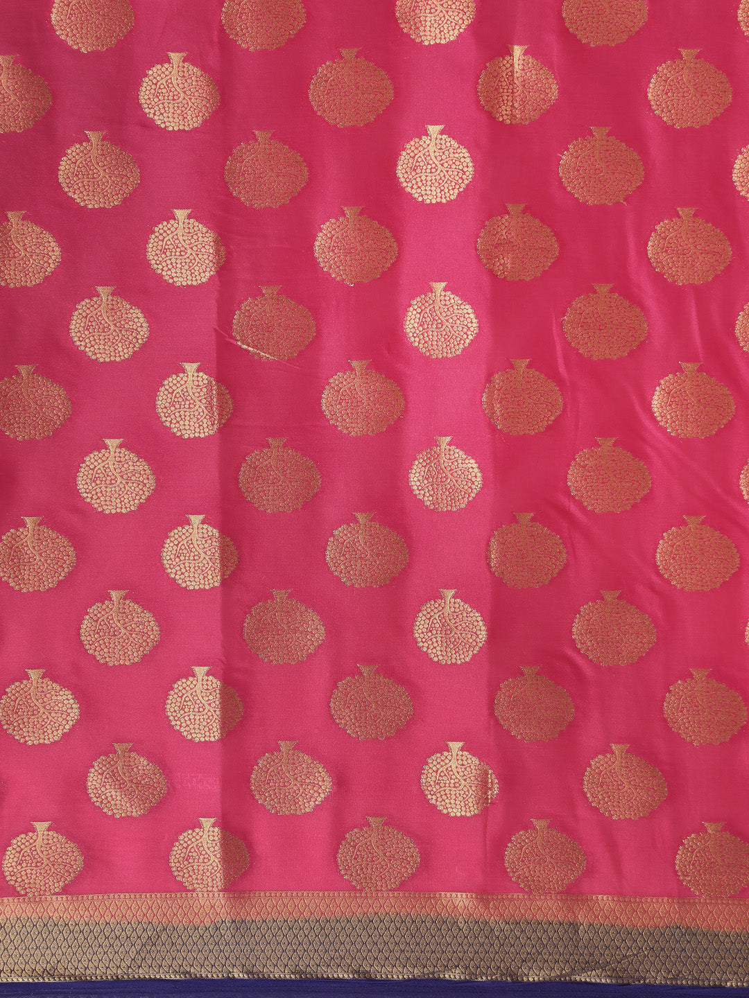 Mimosa Womens Crepe Saree Mysore Silk Strawberry Color