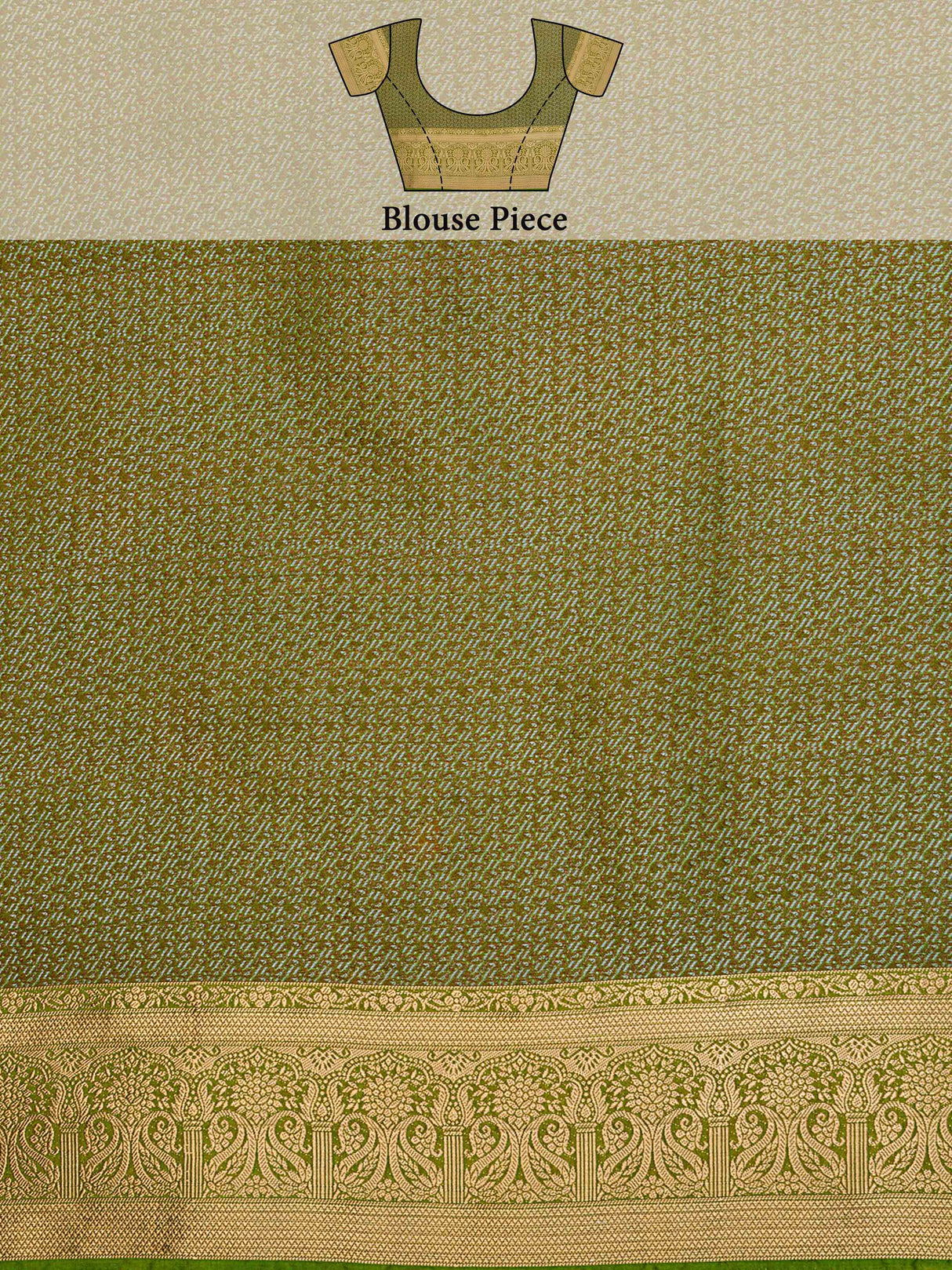 Mimosa Womens Art Silk Saree Kanjivaram Olive Color