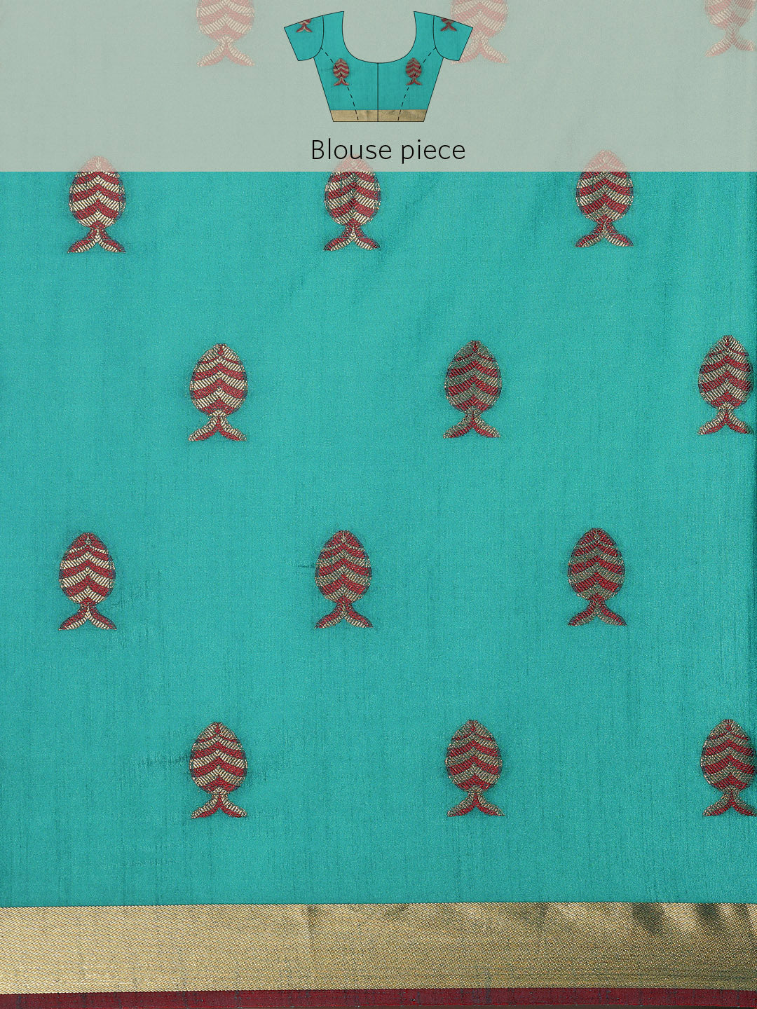 Mimosa Womens Art Silk Saree Kanjivaram style Saffire Color