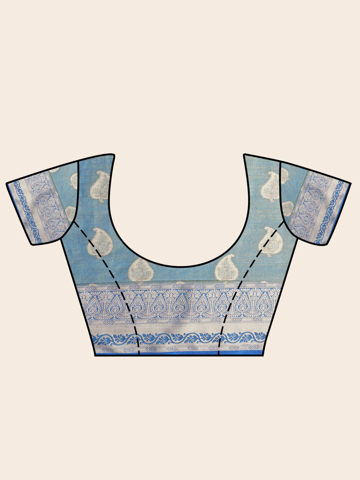 Mimosa Womens Art Silk Saree Kanjivaram Saffire Color