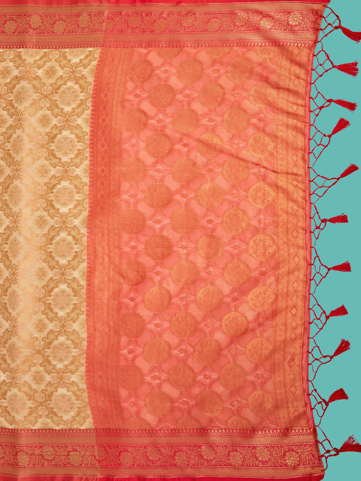 Mimosa Women's Woven Design Kanjivaram Art Silk Saree With Blouse Piece : SA00001230TSFREE