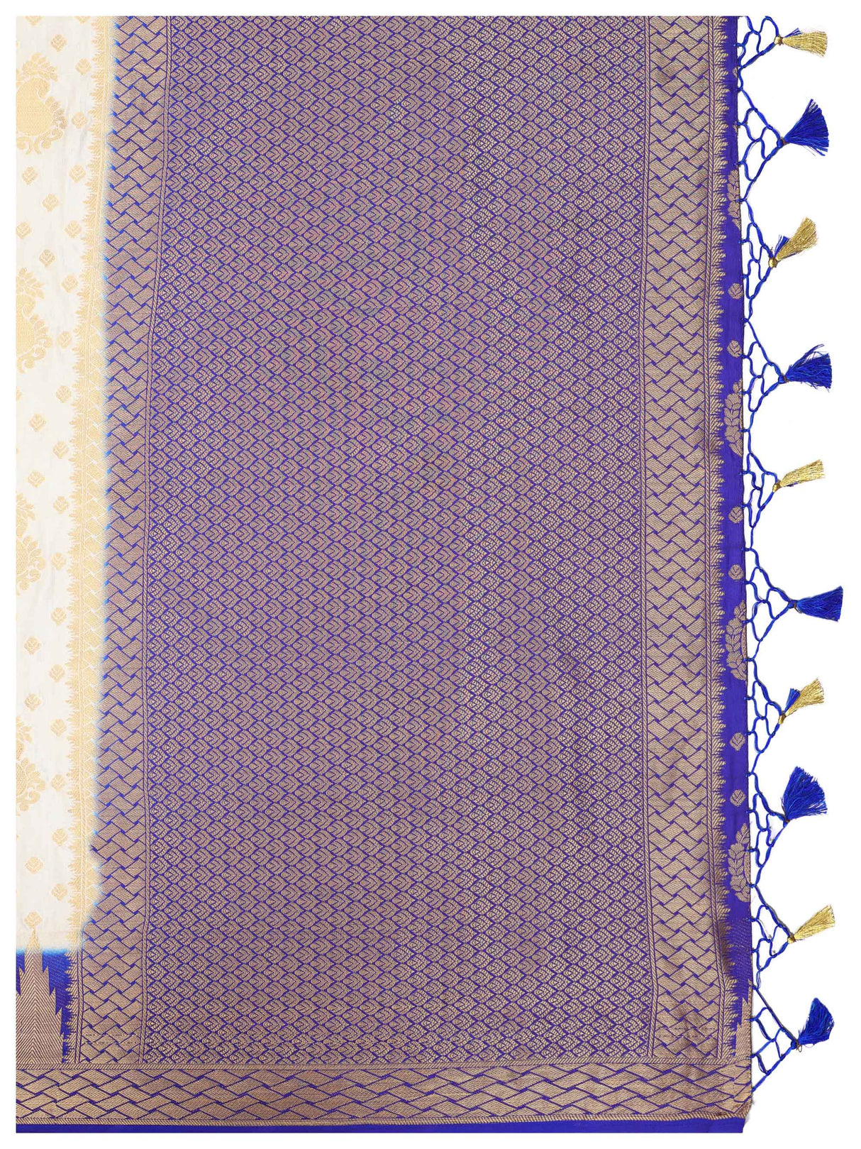 Mimosa Womens Art Silk Saree Kanjivaram Halfwhite Color