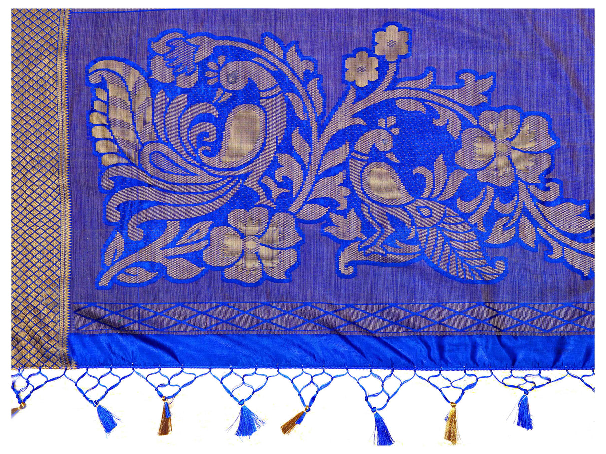 Mimosa Womens Art Silk Saree Kanjivaram Royal Blue Color