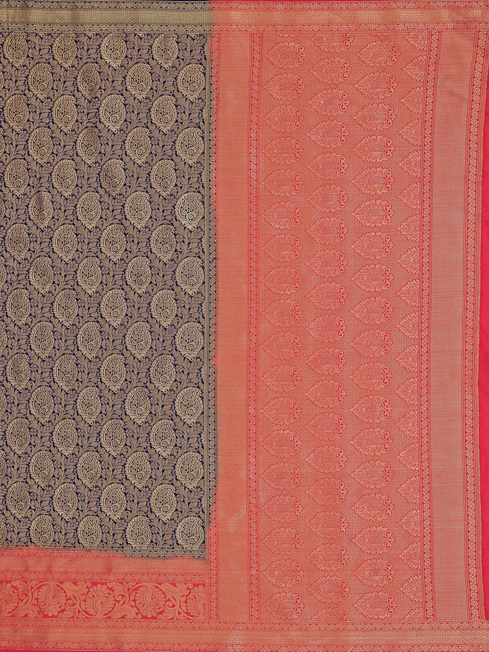 Mimosa Womens Art Silk Saree Kanjivaram Navy Blue Color