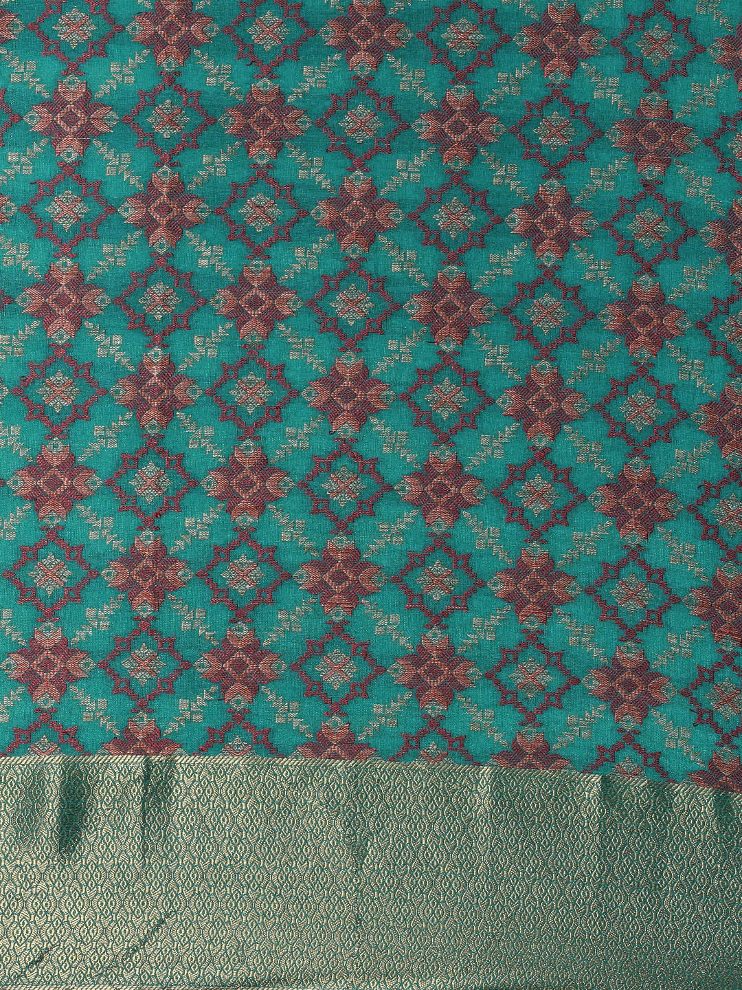 Mimosa Womens Art Silk Saree Patola Saffire Color