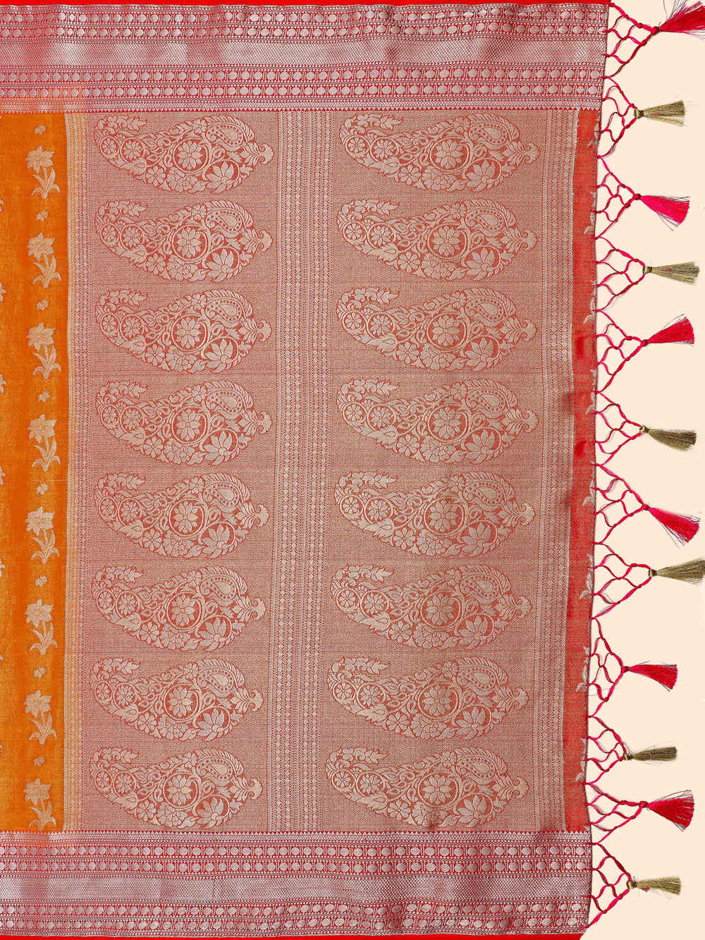 Mimosa Womens Art Silk Saree Kanjivaram Peach Color