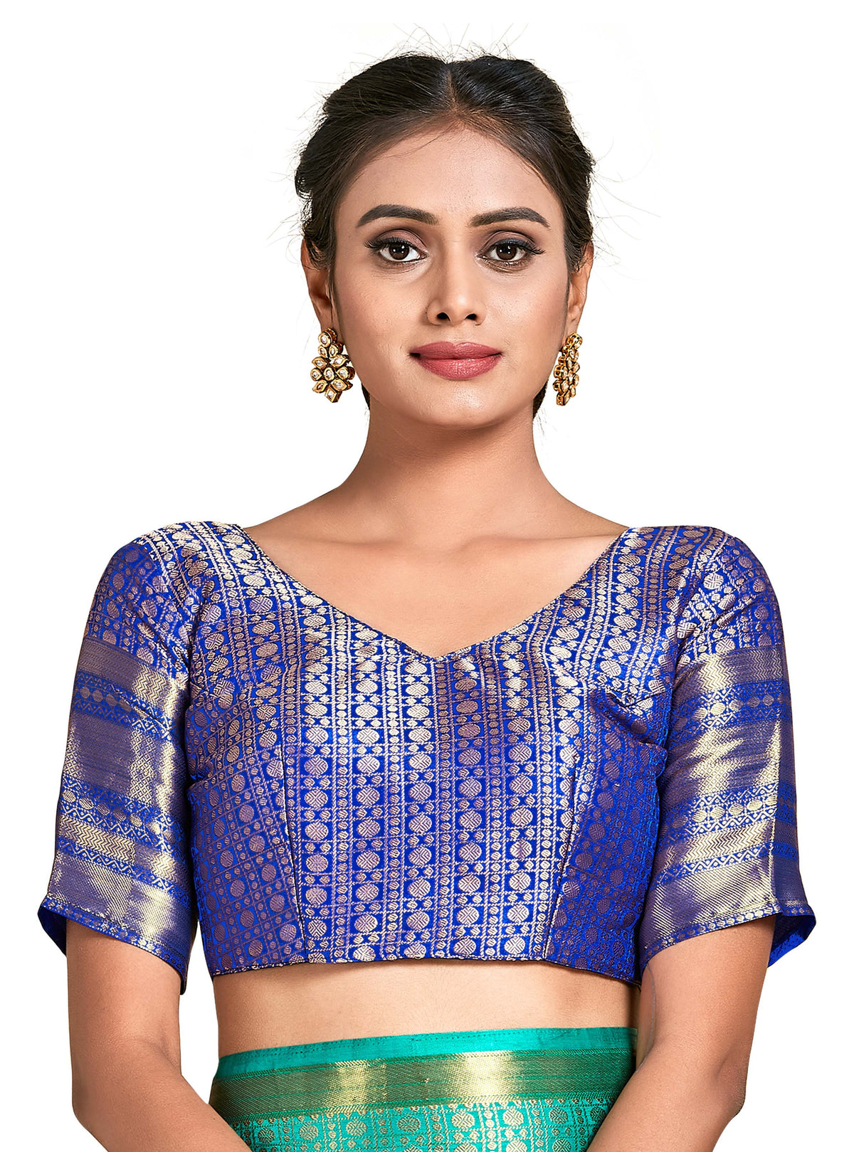 Mimosa Womens Art Silk Saree Kanjivaram Rama Color