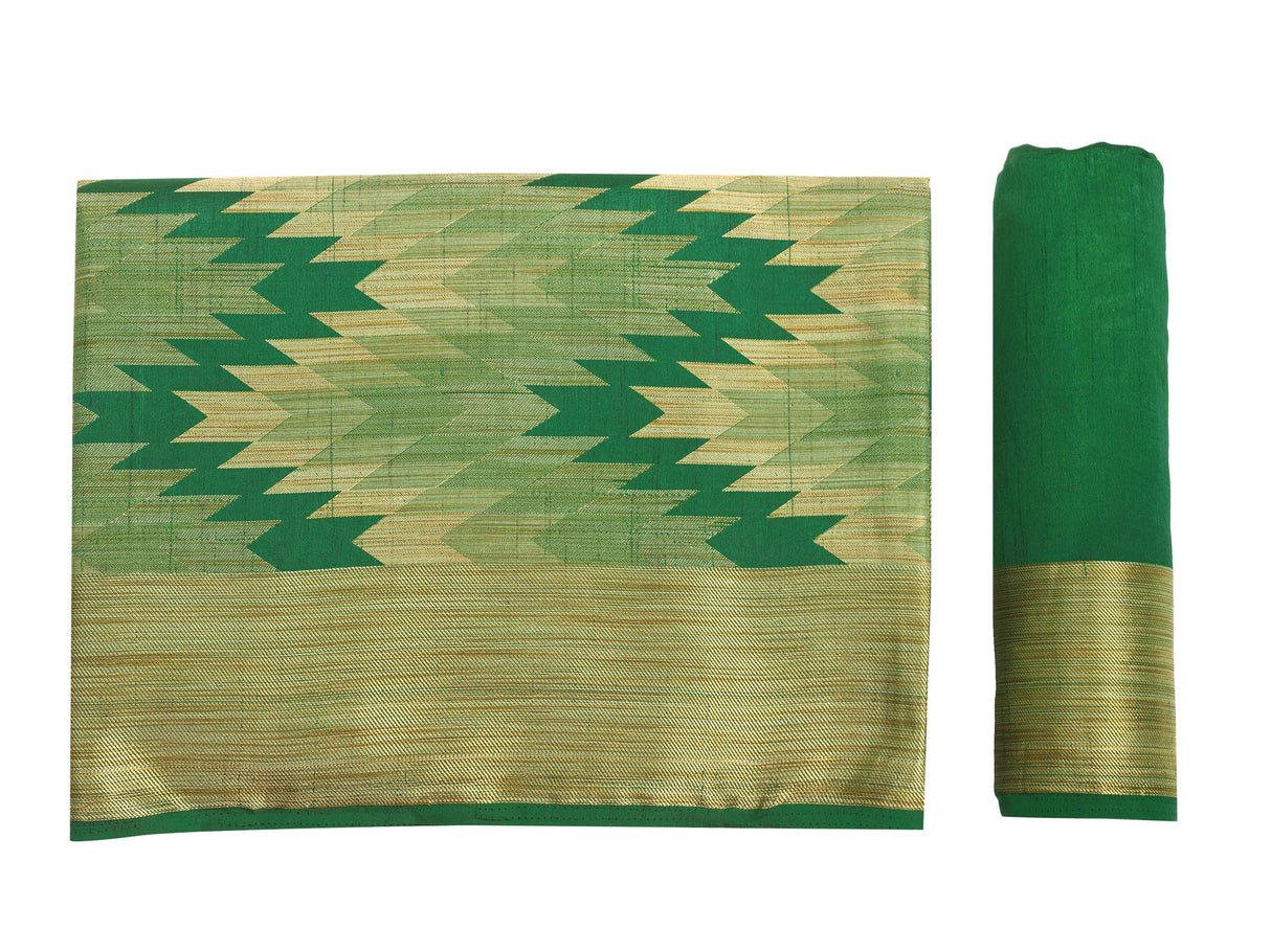 Mimosa Womens Art Silk Saree Kanjivaram Green Color