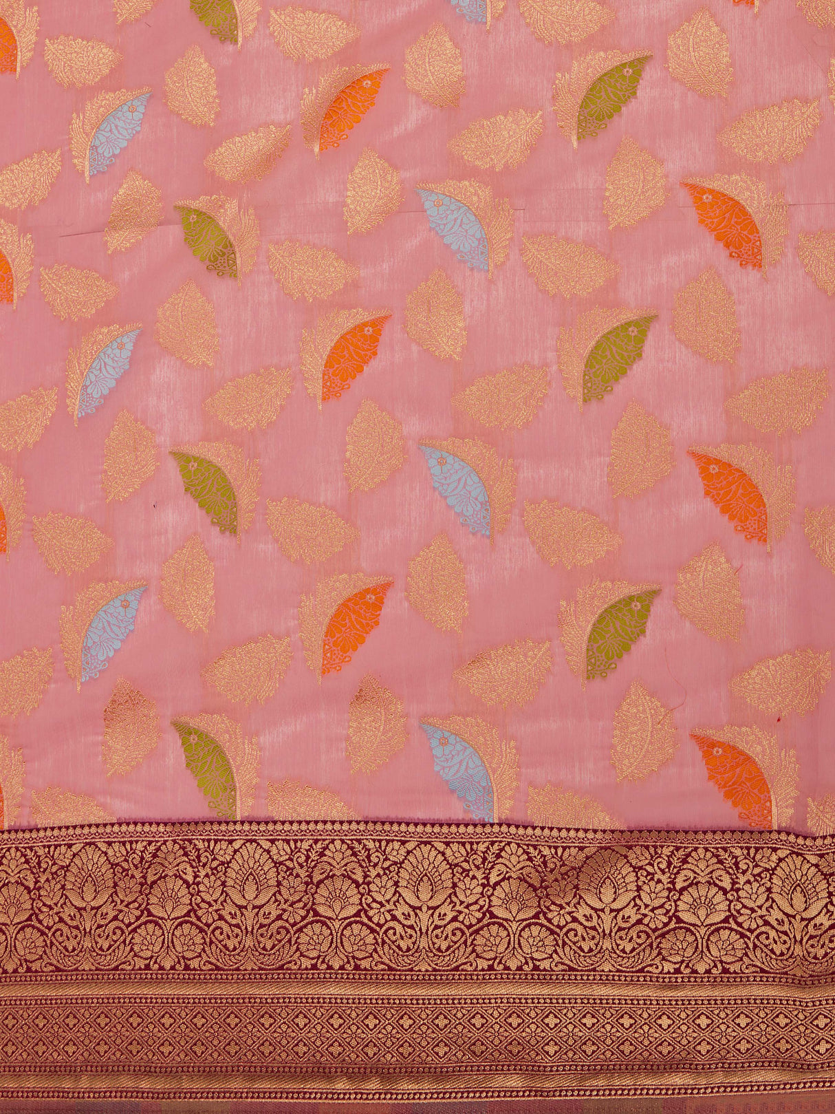 Mimosa Women's Woven Design Kanjivaram Linen Saree With Blouse Piece : SA00001245PNKFREE