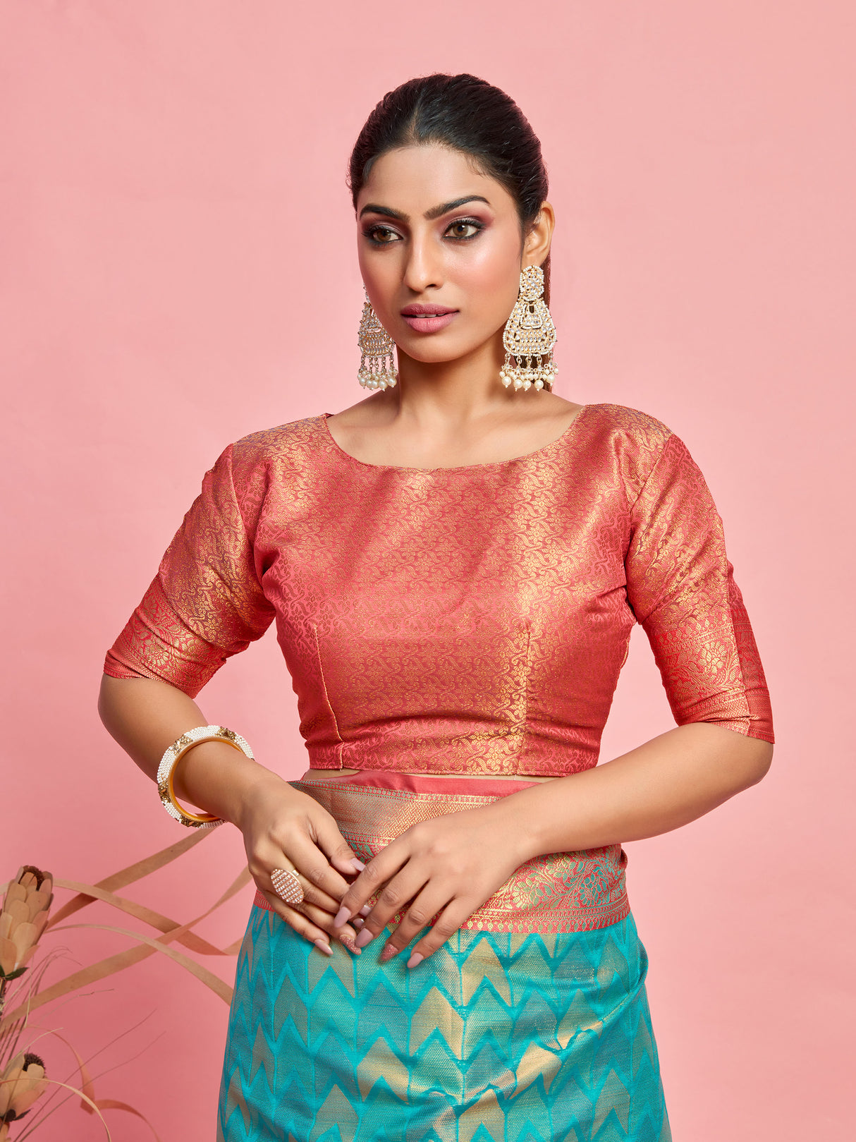 Mimosa Women's Woven Design Kanjivaram Art Silk Saree With Blouse Piece : SA00001227SFFREE