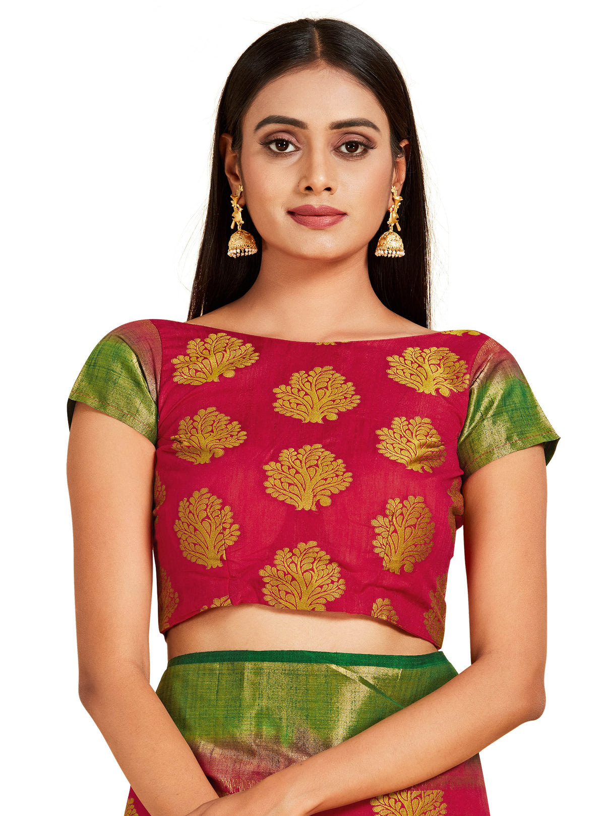 Mimosa Womens Art Silk Saree Kanjivaram Red Color