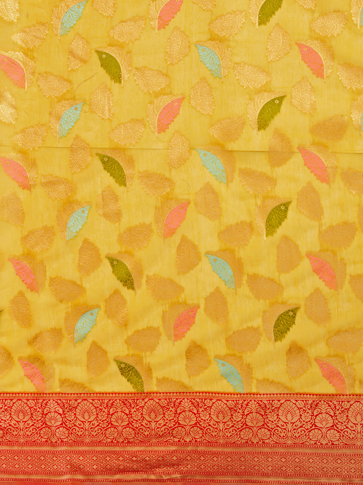 Mimosa Women's Woven Design Kanjivaram Linen Saree With Blouse Piece : SA00001245GDFREE