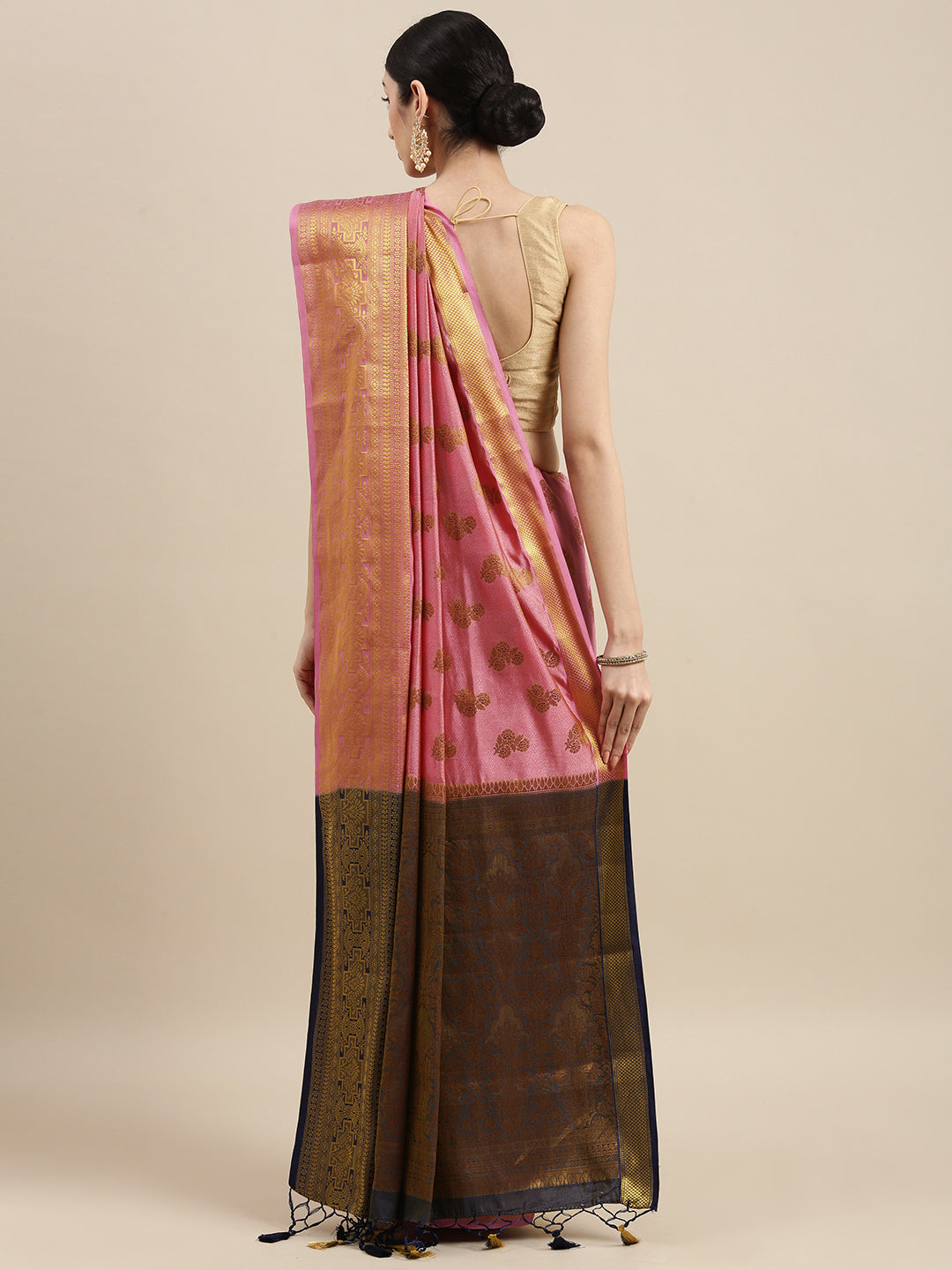 Mimosa Womens Art Silk Saree Kanjivaram Gajjari Color