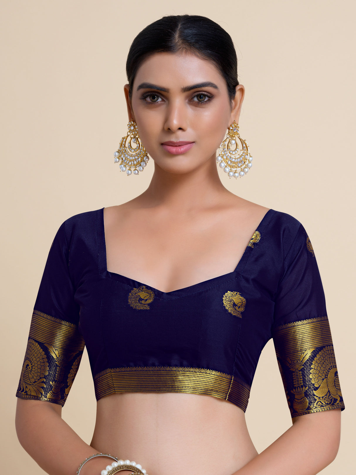 Mimosa Womens Crepe Saree Mysore Silk style Rani Color