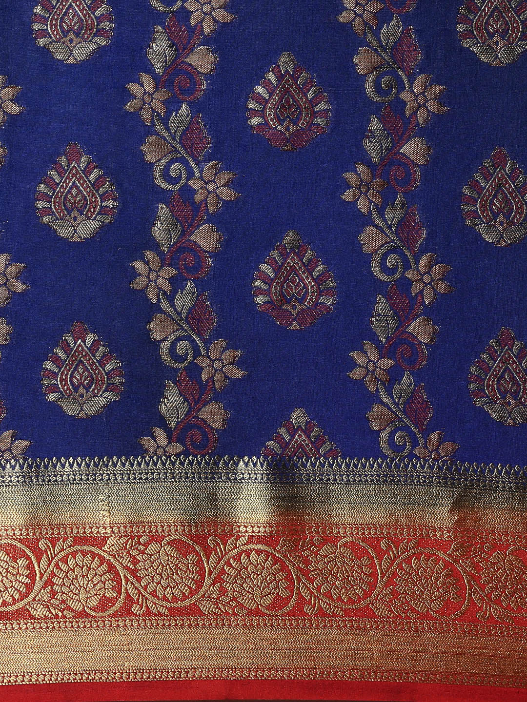 Mimosa Womens Art Silk Saree Kanjivaram Royal Blue Color