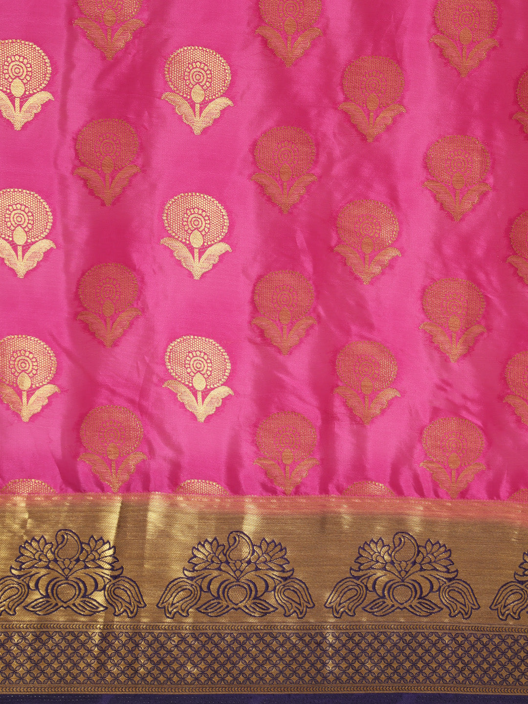 Mimosa Womens Crepe Saree Mysore Silk Rani Color