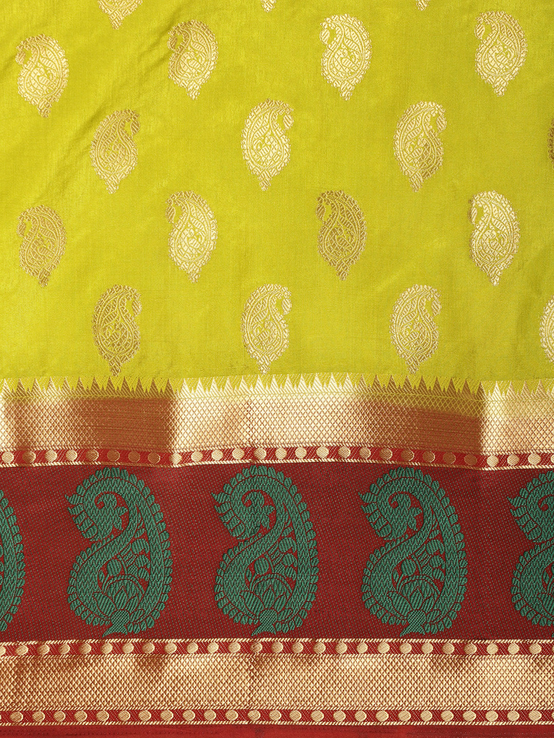 Mimosa Womens Art Silk Saree Kanjivaram Yellow Color