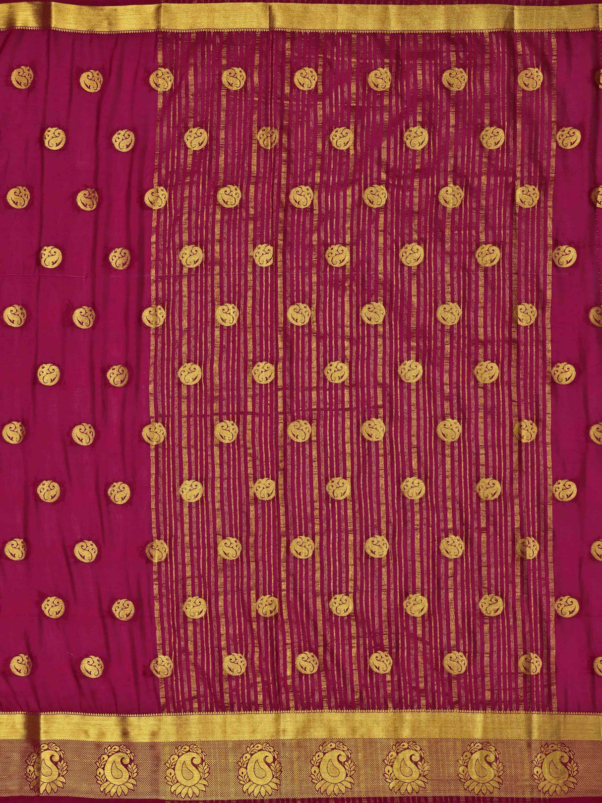 Mimosa Womens Crepe Saree Mysore Silk Wine Color